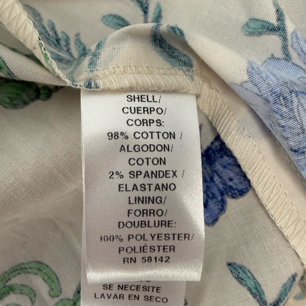 NWOT London Times Maxi Dress Plus 16W Cream & Blue Floral Butterfly Garden - Picture 11 of 14